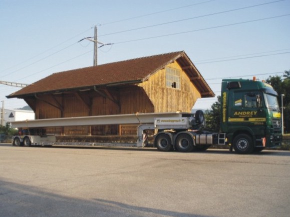 Semi-remorque surbaissée rallonge