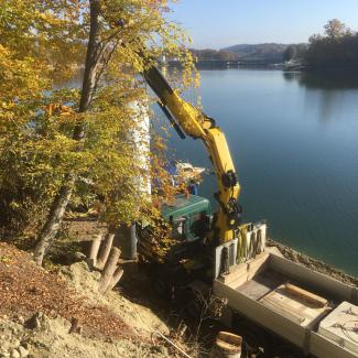 Travaux au bord du lac !